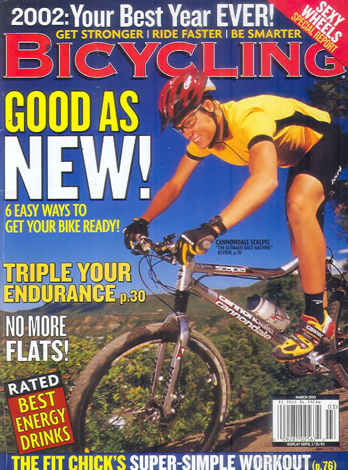 Bicycling March 2002 March 2002 magazine back issue cover
