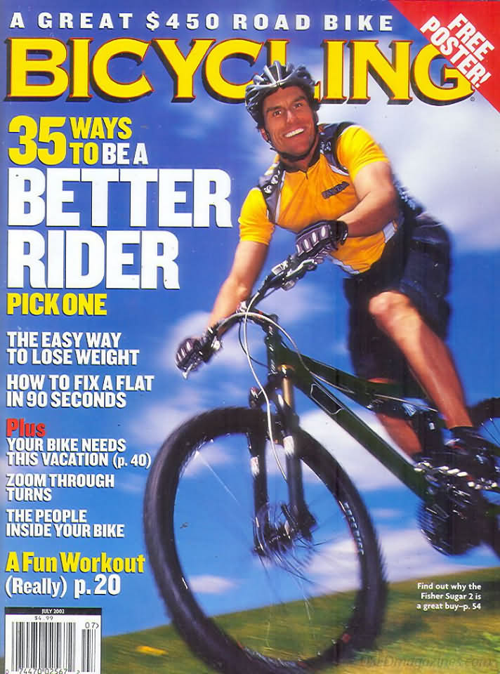Bicycling July 2002 July 2002 magazine back issue cover