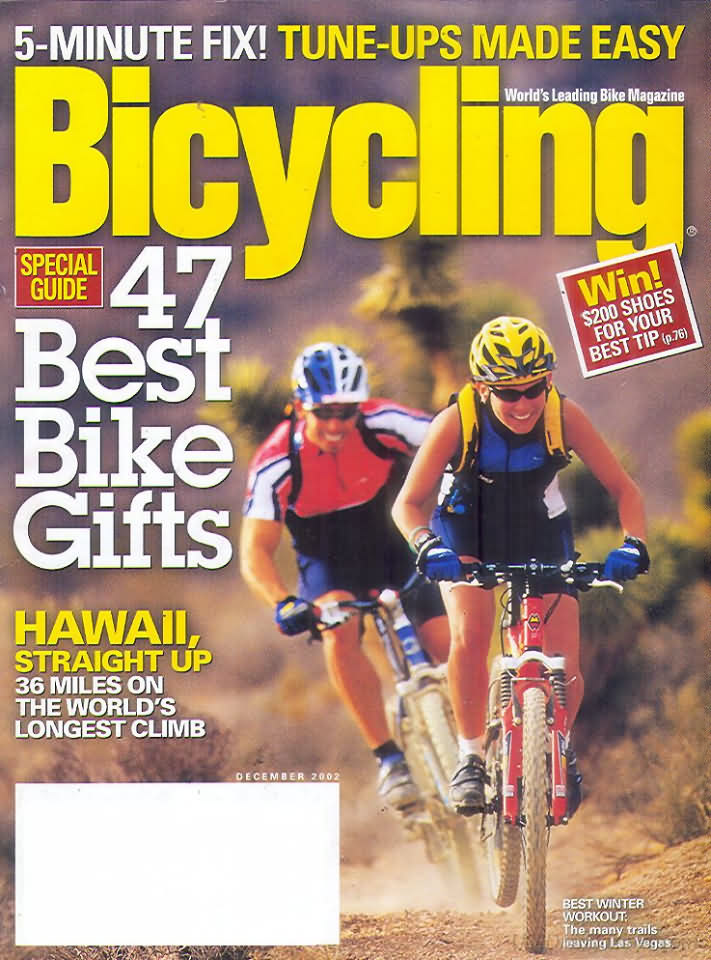 Bicycling December 2002 December 2002 magazine back issue cover