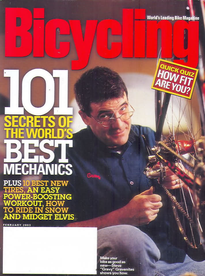 Bicycling February 2003 February 2003 magazine back issue cover
