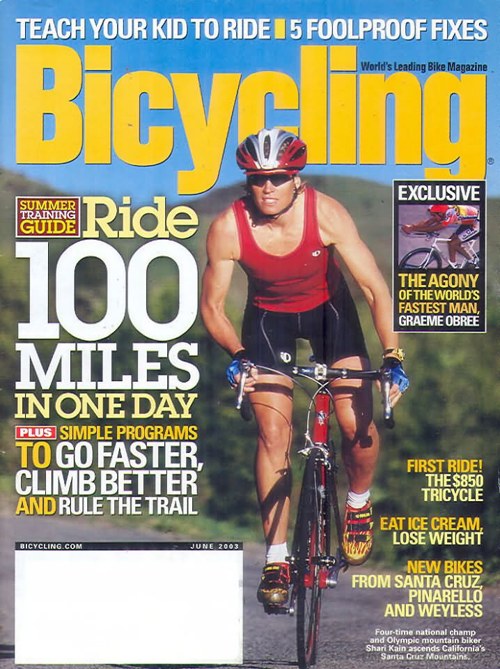 Bicycling June 2003 June 2003 magazine back issue cover