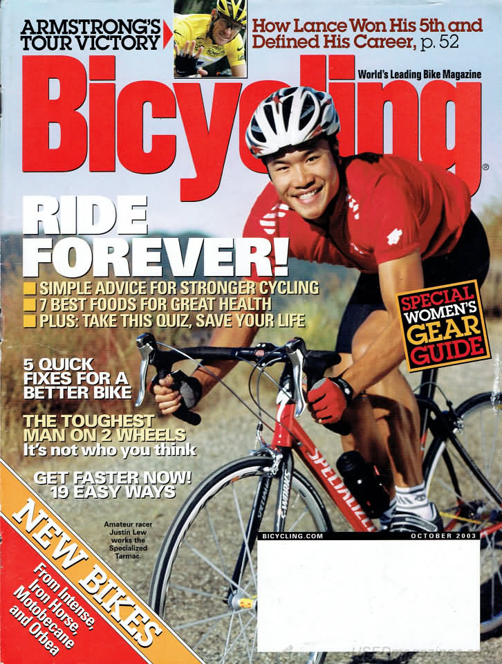 Bicycling October 2003 October 2003 magazine back issue cover