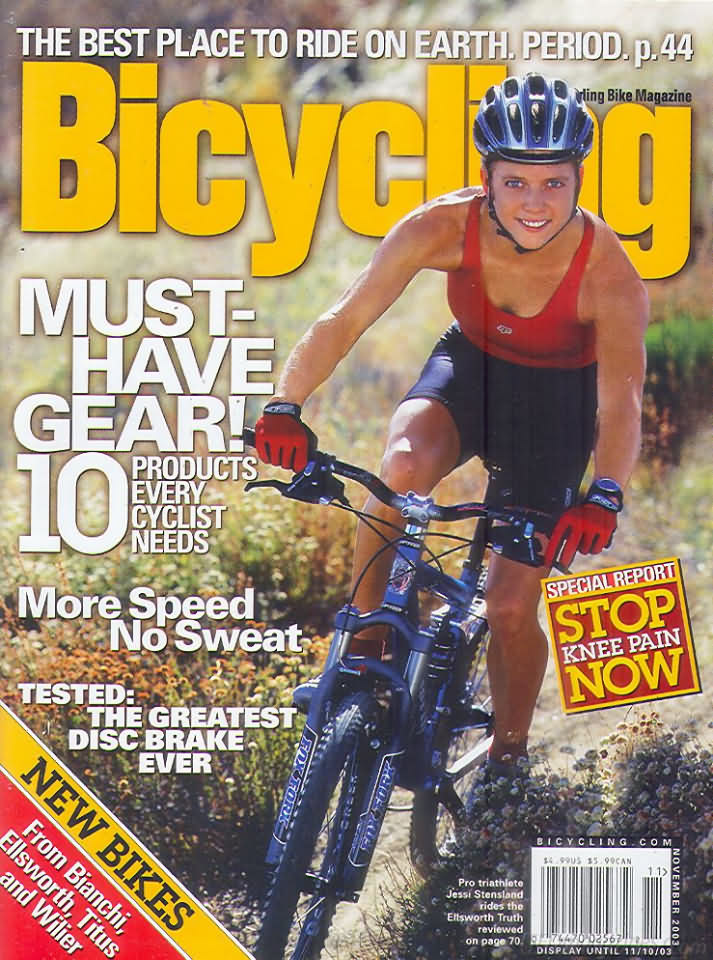 Bicycling November 2003 November 2003 magazine back issue cover