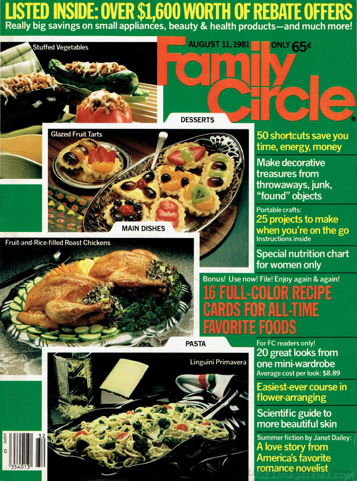 Family Circle August 1981 August 1981 magazine back issue cover