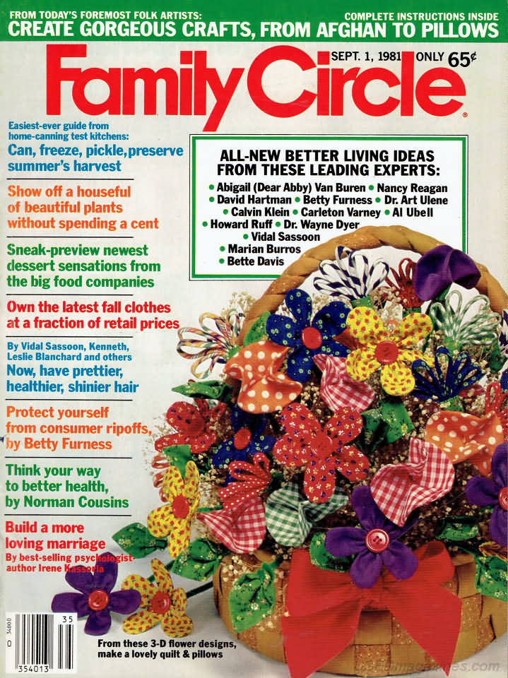 Family Circle September 1981 September 1981 magazine back issue cover