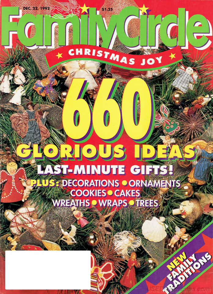 Family Circle December 1992 December 1992 magazine back issue cover