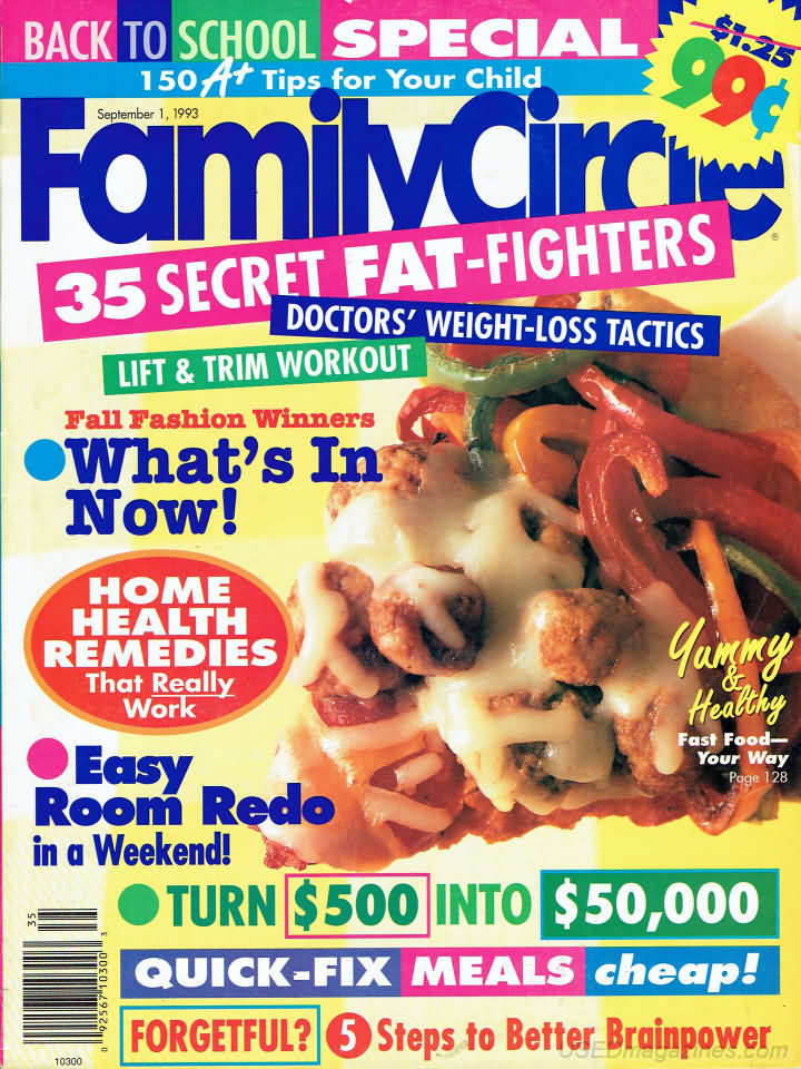 Family Circle September 1993 September 1993 magazine back issue cover