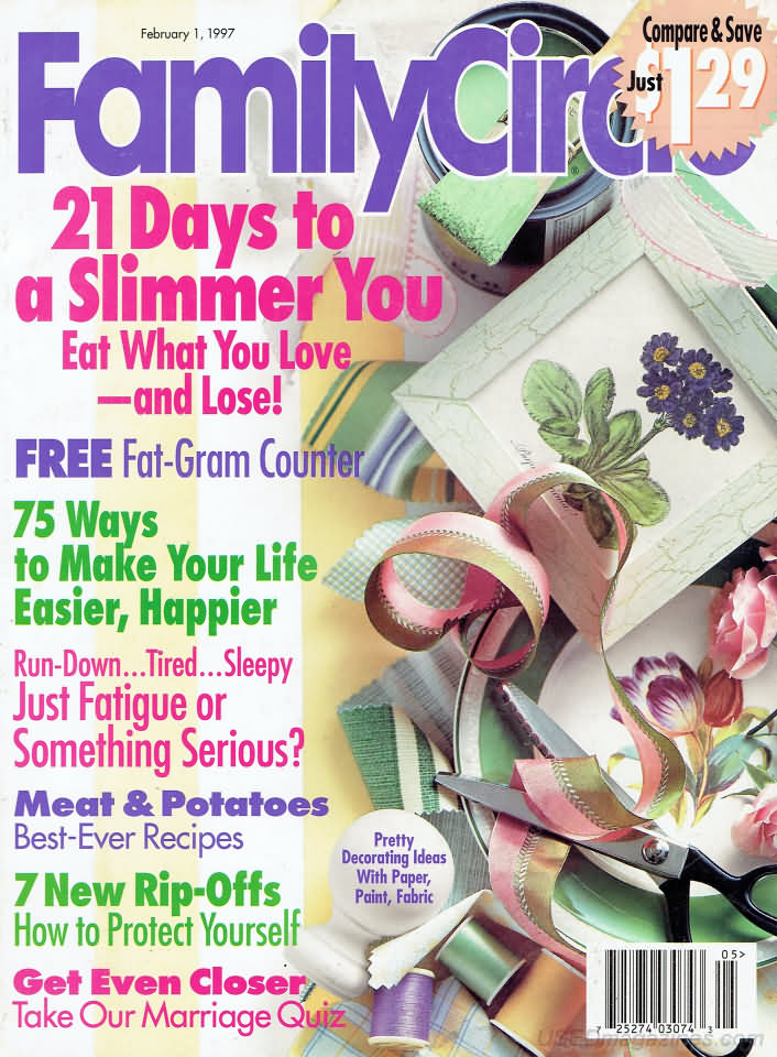 Family Circle February 1997 February 1997 magazine back issue cover