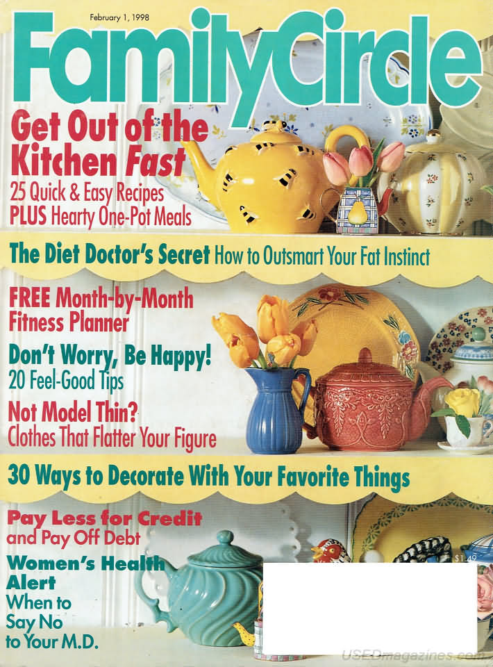 Family Circle February 1998 February 1998 magazine back issue cover
