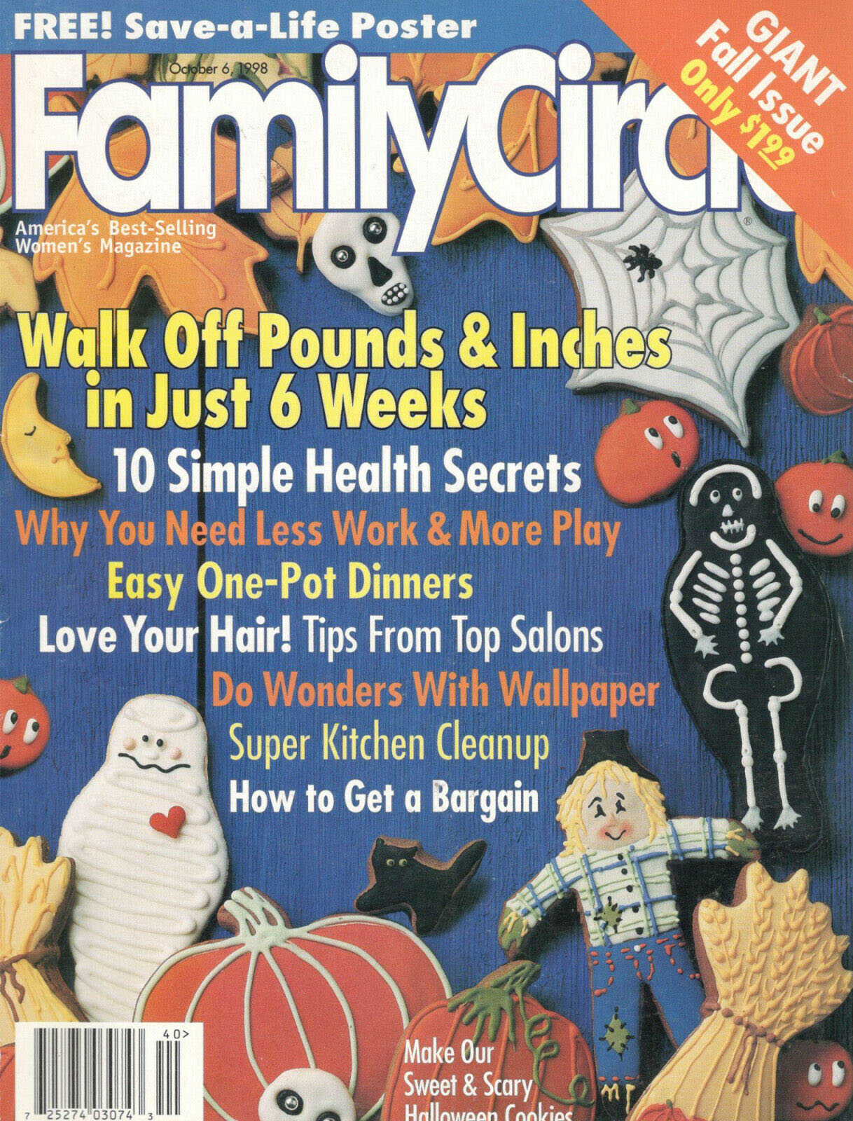 Family Circle October 1998 October 1998 magazine back issue cover