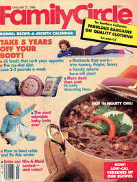 Family Circle January 1986 magazine back issue cover