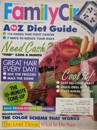 Family Circle August 1992 magazine back issue cover
