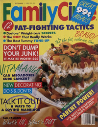 Family Circle September 1992 magazine back issue cover