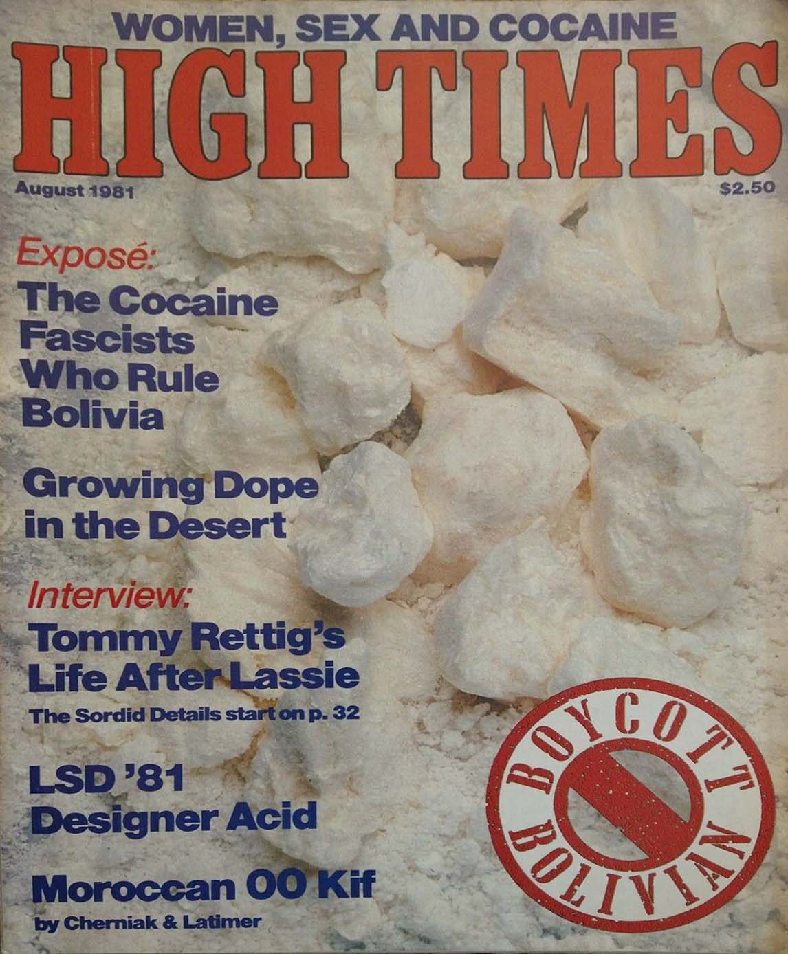 High Times August 1981 August 1981 magazine back issue cover