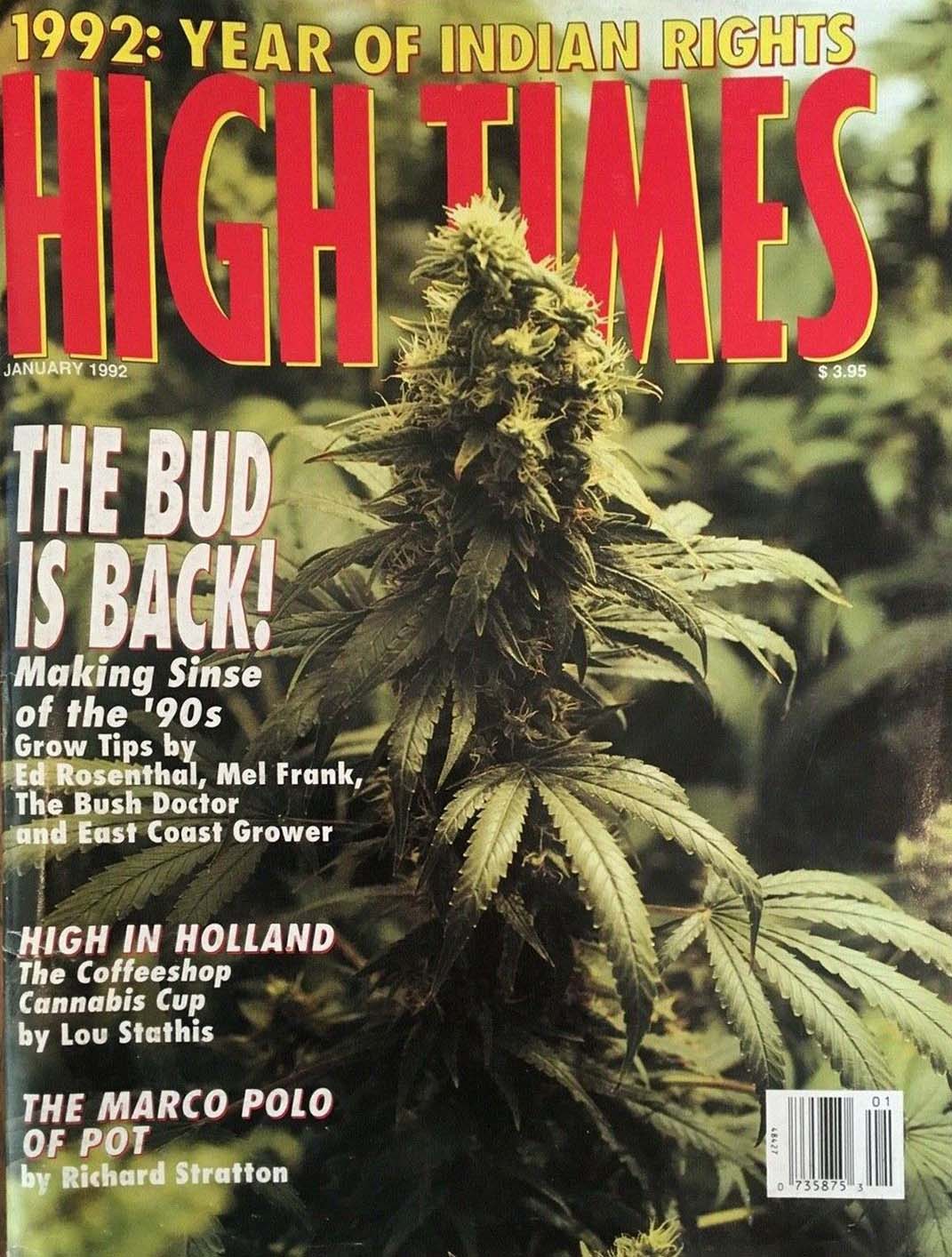 High Times January 1992 January 1992 magazine back issue cover