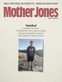 Mother Jones March/April 2024 magazine back issue cover