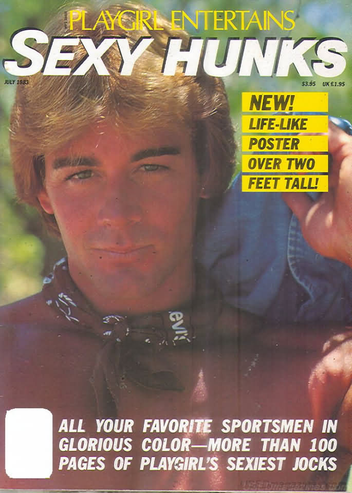 Playgirl Entertains July 1983, Sexy Hunks July 1983 magazine back issue cover