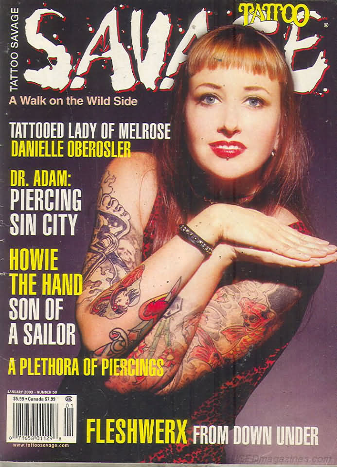 Tattoo Savage January 2003 January 2003 magazine back issue cover