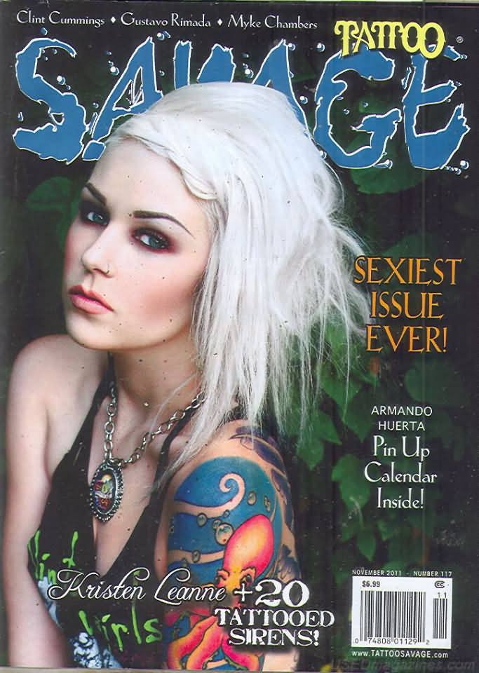 Tattoo Savage November 2011 November 2011 magazine back issue cover