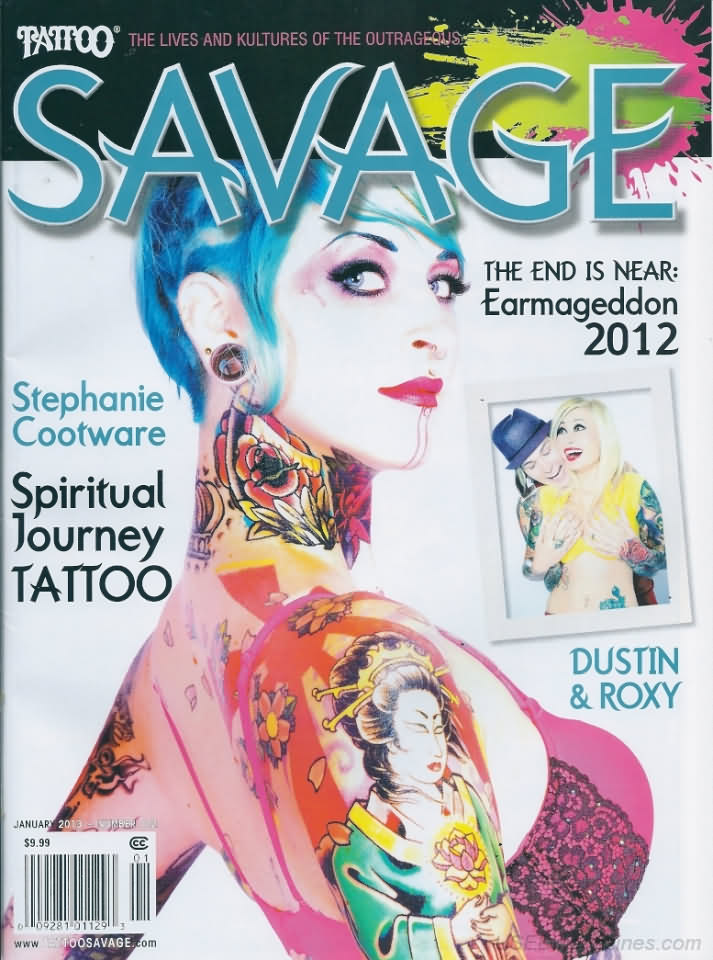 Tattoo Savage January 2013 January 2013 magazine back issue cover
