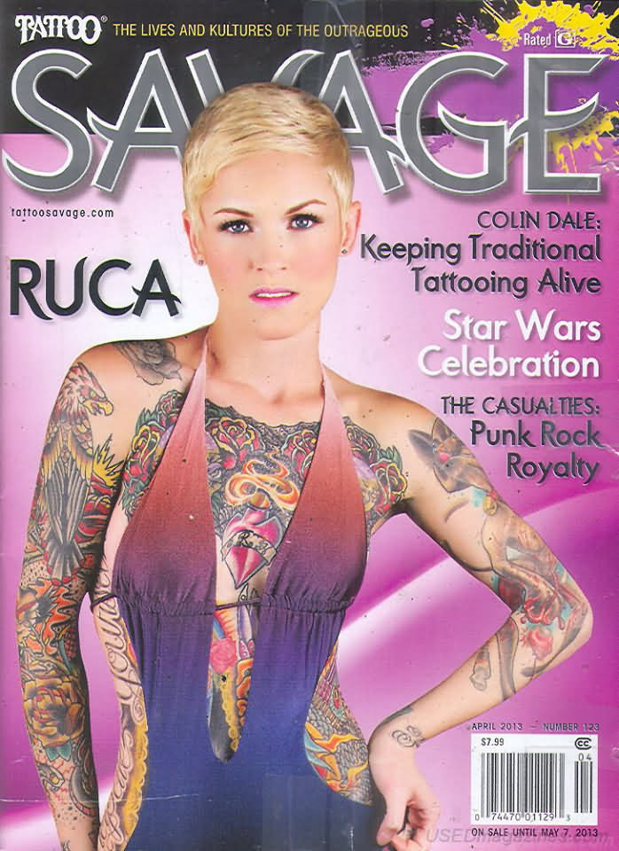 Tattoo Savage April 2013 April 2013 magazine back issue cover
