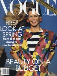 Vogue February 1991 magazine back issue cover