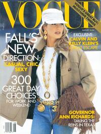 Vogue August 1991 magazine back issue cover